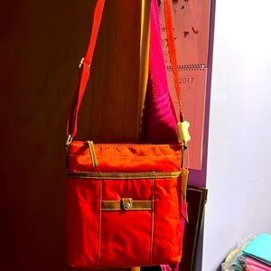 Nine West nylon orange crossbody pocketbook never used